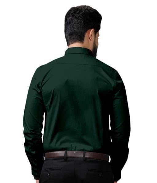 Image of Men's Casual Cotton Blend Shirt | Regular Fit | Full Sleeve | Solid Design