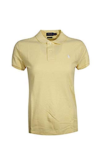Ralph Lauren Polo Womens Classic Fit Mesh Polo Shirt (Medium, Banana Peel (White Pony))