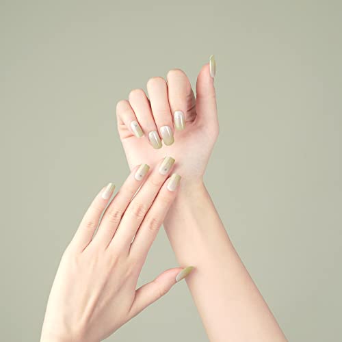 Danni & Toni Semi Cured Gel Nail Strips Green Ombre (Ondine) Thin Version Gel Nail Stickers 16 Stickers #TOP1