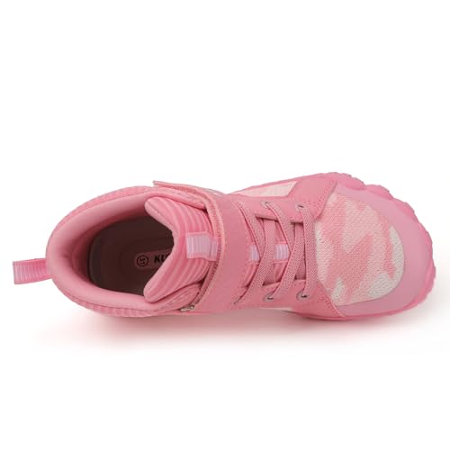 Image of KUBUA Kids High Top Barefoot Shoes Boys Girls Minimalist Zero Drop Sneakers | Wide Toe Box, Padded Collar for Ankle Support, Non-Slip, Hiking, Tennis, Walking, School, Wrestling, Gym, Little Kid, Big Kid