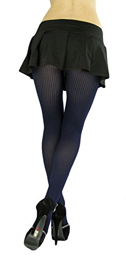 Image of ToBeInStyle Womens High Fashion Sheer Full Footed Vertical Stripe Tights