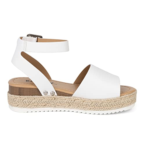 KAYDAY Girls’ Platform Espadrille Sandals – Open Toe Summer Wedges with Ankle Strap and Buckle – Lightweight Casual Dress Shoe – CHUY2
