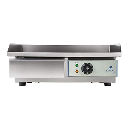 Royal Catering Grillplatte elektrisch Elektrogrill Gastronomie Tischgrill Edelstahl RCEG-55 (3000 W, 55x35 cm, 30-300°C, glatt, Gehäuse aus Edelstahl) Silber – Bild 4
