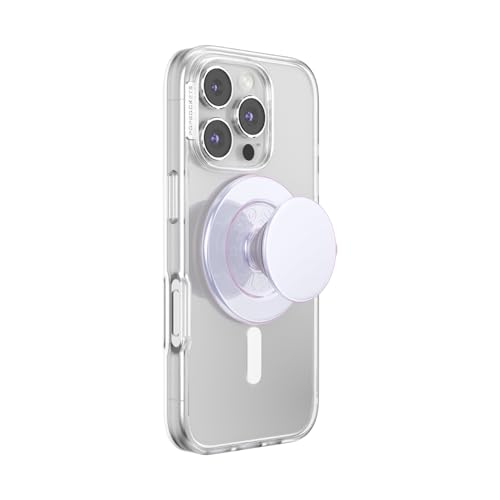 Image of PopSockets Phone Grip for MagSafe, Magnetic Holder, Phone Stand, Lavender - Iridescent White