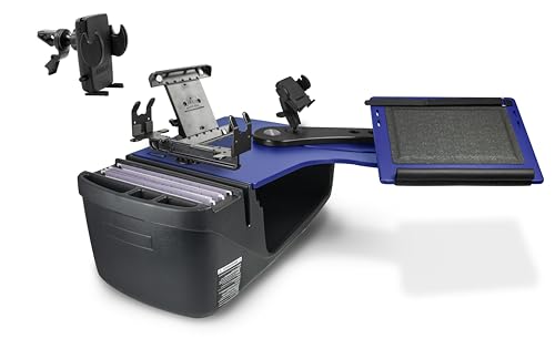 Bureau mobile de véhicule anti-chute avec support imprimante arrière gauche bleu