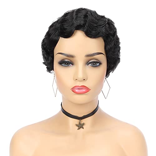 Quantum Love Brazilian Remy Human Hair Wig Short Finger Wave Mommy Wig Brazilian Virgin Human Hair Wigs For Black Women #TOP5