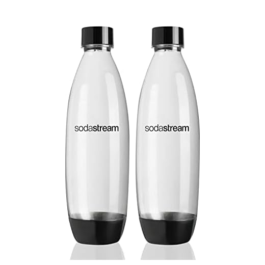 SodaStream Sparkling Water Machines Bottles 1 Litre Twin Pack, Black