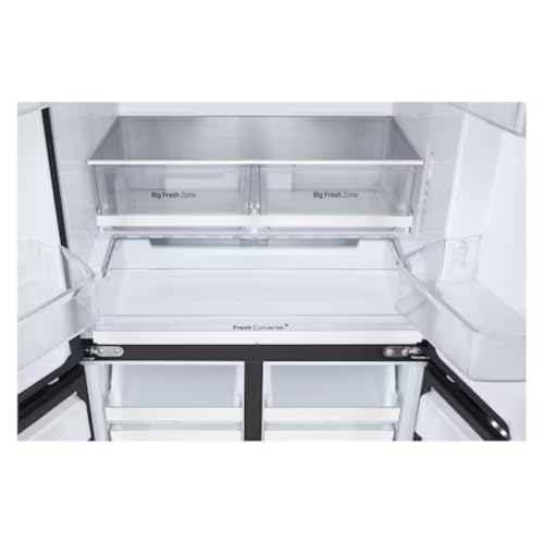 Image of LG 610 L French Door Refrigerator Fresh Converter+ Wi-Fi Convertible DoorCooling+ (GV-B25FFGMB) - Black Glass Finish