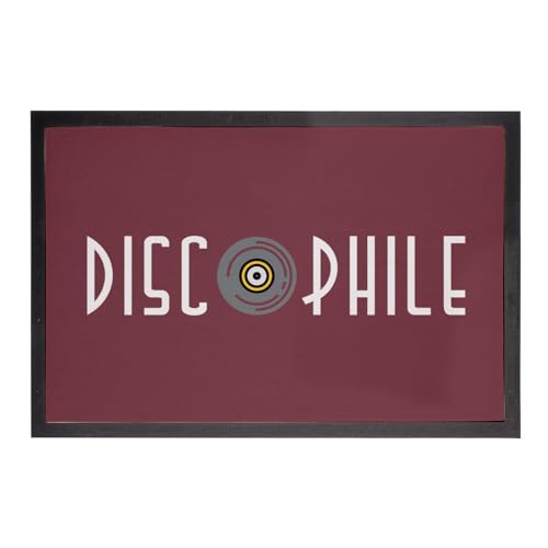 Paillasson musique vinyle rouge 75x50 cm pour décorer votre studio