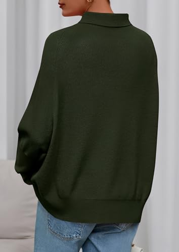 PRETTYGARDEN Womens Sweaters Fall Fashion 2025 Casual Loose Turtleneck Batwing Long Sleeve Knit Sweater Pullover Tops4