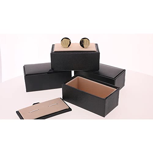 Personalized Gold-tone Custom Monogram Initial Cufflinks Cuff Links Stainless Steel Engraved3