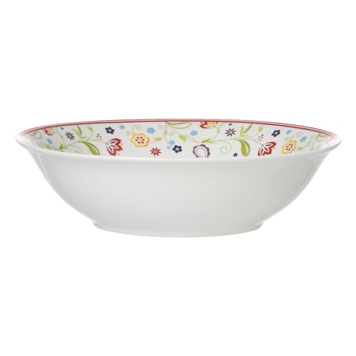 Ritzenhoff & Breker Shanti Servierschale, Salatschüssel ø 23 cm mit Blümchen-Dekor, Moderne Dekoschale mit buntem Blumen-Design
