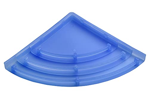 Image of RAB ABS Plastic Organizer | Multi-Compartment Storage Rack (Code:- U-,Soap Dish Double & Paste Holder, Pack of 1 Piece) (Blue, 9 inch, Corner Set)