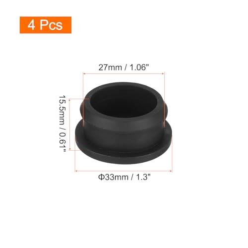 Image of MECCANIXITY Silicone Snap in Locking Hole Plugs,Rubber Panel Seal Cover Flush Type Panel Round for Kitchen Rubber Bulkheads Waterproof Sealing Plugs 27mm /1.06 Inch Diameter Black,Pack of 4