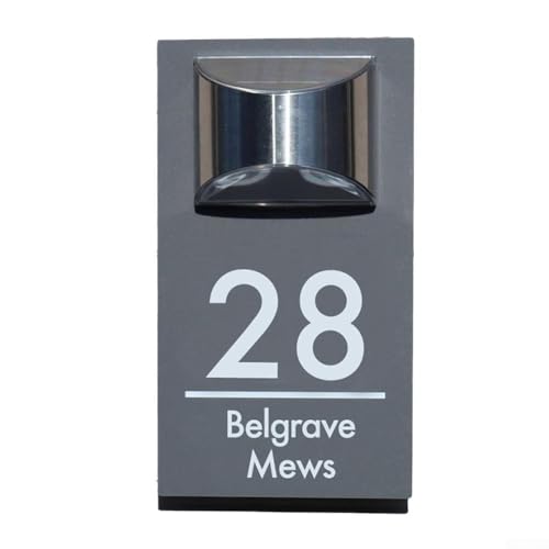 Besttoolifes Luz solar para placa de puerta con diseño hueco tallado, resistente a la intemperie, de metal acrílico LED, letrero de número de casa para jardín, patio, camino, decoración al aire libre