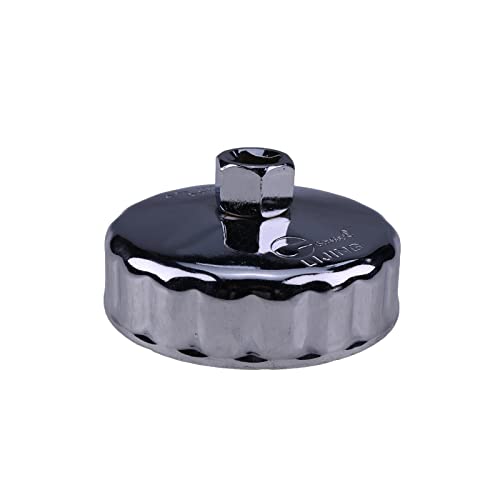 YQABLE 84mm 18 Flutes Oil Filter Cap Wrench Socket Removal Tool 906 Compatible for Auto Car