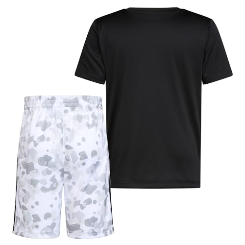 Image of adidas boys Short Sleeve T-shirt and Printed Shorts 2-piece Set
