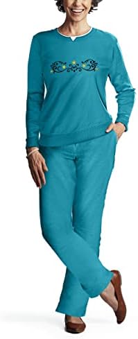 Pembrook Womens Sweat Suits Two-Piece - Ladies Sweatsuits Sets | Embroidered Fleece Sets for Women 2 Piece | Sweat Outfits for Older Women