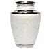 Eternal Harmony Large Urn for Ashes, Adult Male & Female Cremation Urn for Human Ashes with Elegant Finishes, Secure Seal & Velvet Bag, Funeral Vase for Men & Women Up to 200 lbs (White Pearl)