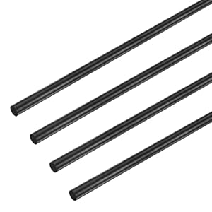 M METERXITY 4erPcs Kohlefaserstäbe 400mm Länge 4mm Durchmesser Kohlefaser Massiv Matte Stange Für RC Flugzeug/DIY Bastelarbeit/Quadkopter Arm/Modellbau Drachenflügelröhre [15.75 x 0.16IN]