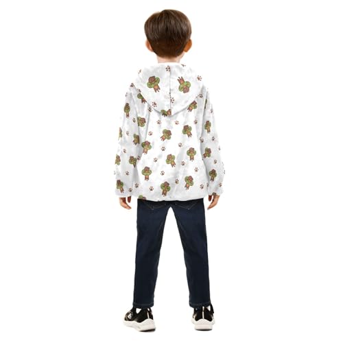 Happy Kawaii Dachshund Girls Fleece Jacket Girls Fall Jacket Girls Zip Up Hoodie Girls Sherpa Jacket 2-10T4