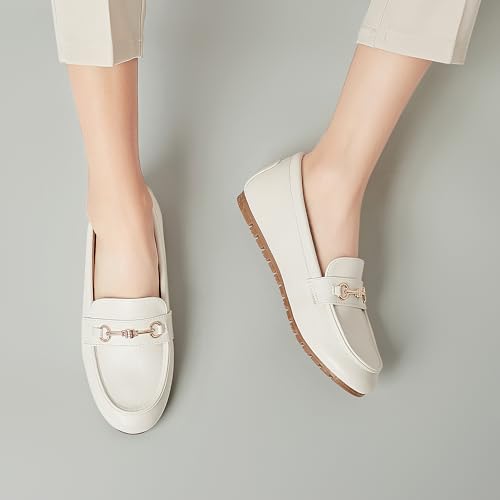 Image of BGSTGUDS Women's Wide Loafers Shoes Cute Dressy Shoes Ladies Comfort Slip Ons Work Shoes