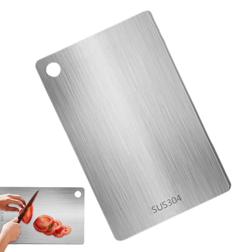 Planche À Découper – Acier Inoxydable | Planches À Découpeer | Planche À Découper En Acier De Préparation De Cuisine Durable Pour Hacher Les Légumes, Les Fruits, La Viande, Le Poisson, La Cuis