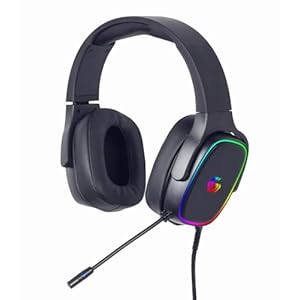 Gembird GMB Gaming USB 7.1 Surround Sound Headset – Casque Gamer avec Micro Flexible à Réduction de Bruit, Éclairage RGB, Bandeau Ajustable et Commande de Volume Intégrée, Noir
