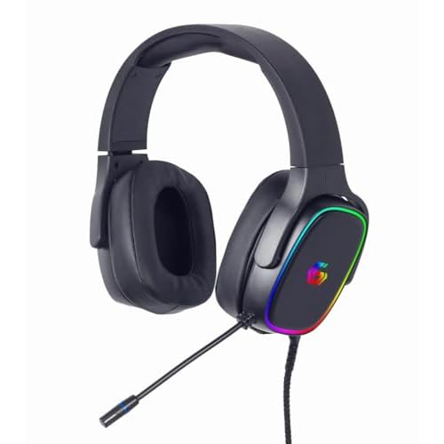 Gembird GMB Gaming USB 7.1 Surround Sound Headset – Casque Gamer avec Micro Flexible à Réduction de Bruit, Éclairage RGB, Bandeau Ajustable et Commande de Volume Intégrée, Noir
