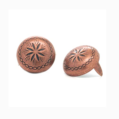 Sunburst Nail Head Antique Copper 1/2" Dia. Spots 100 pk NH20345-10 miniatura 1