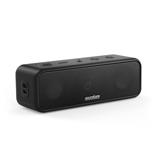 Soundcore 3 Bluetooth-högtalare, stereoljud, ljuddrivare med titanmembran, festCast, BassUp, 24 timmars batteri, IPX7-vattenskydd, individuell EQ, för hem, utomhus, trädgård