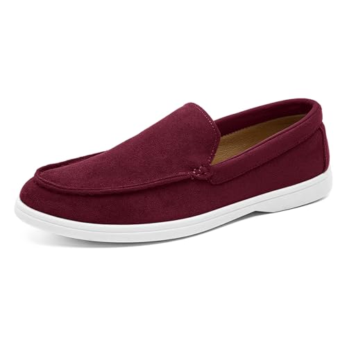 Mocasines de Gamuza para Hombre, Zapatos Casuales clásicos, Planos, cómodos, para Conducir, Zapatillas Ligeras, Zapatos náuticos (RD1, 46)