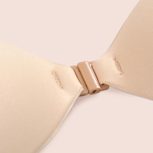 Image of Invisible Adhesive Push-Up Bra Sticky Strapless Bra with Clear Halter Strap