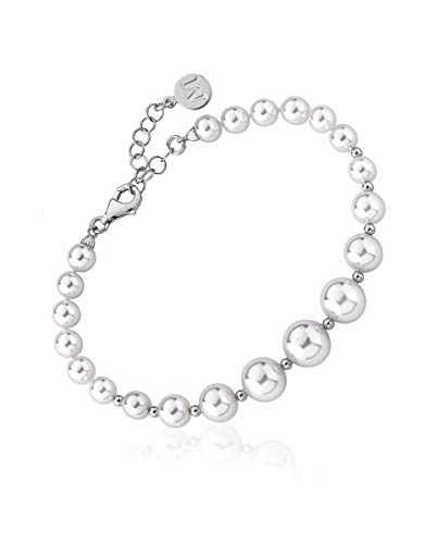 Majorica, Pulsera Lyra, Plata rodiada, perlas 6-10mm