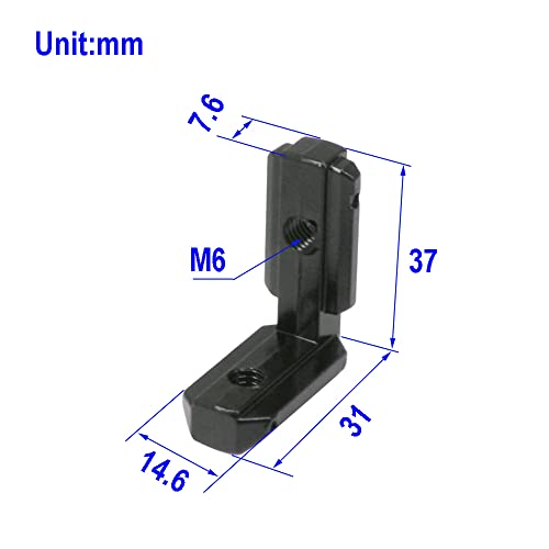 Befenybay 10PCS Black T Slot L-Shape 90 Degree Interior Inside Corner Connector Joint Bracket with Screws for 8mm T Slot Aluminum Extrusion Profile 3030 Series Slot - Image 2