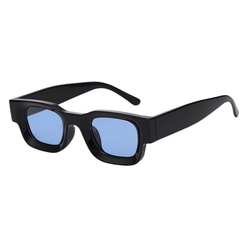 Lunettes de soleil rétro femmes hommes verres bleus monture petite rectangulaire