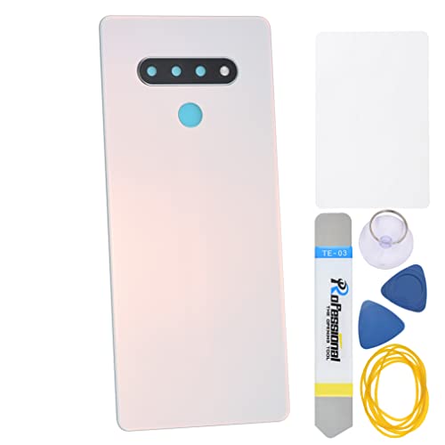 White Acrylic Glass Cover Housing Door Replacement Backs for LG Stylo 6 K71 Including Rear Camera Glass Lens Pre-Install Adhesive and Installation Instruction Tool Kit