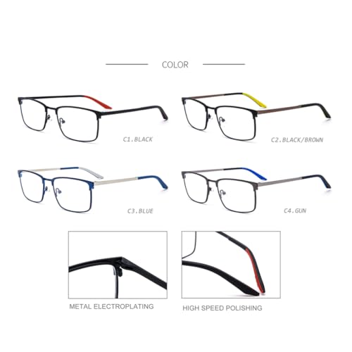 Montures de lunettes en métal pour hommes légères anti serrage temporal
