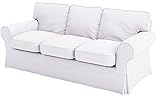 Heavy Cotton UPPLAND Sofa Cover Replacement Compatible for IKEA UPPLAND Three 3 Seat Sofa Slipcover (Uppland Sofa White)