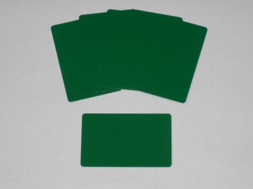 100 Blank PVC Plastic Photo ID Green Credit Card 30Mil