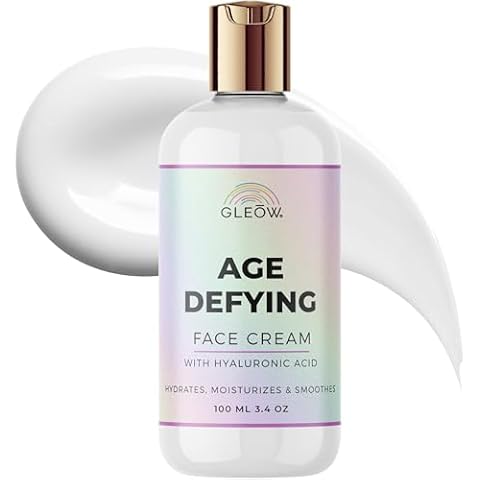 GLEOW Hydrating Face Cream, Day Night Face Cream for Women, Face Moisturizer with Hyaluronic Acid, Hydrating Moisturizer for Dry Skin 3.4oz Cover