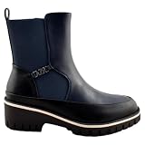 Azarey - Bota Bicolor con Cremallera 001142 Sintético Mujer Color: Negro/Azul Talla: 37