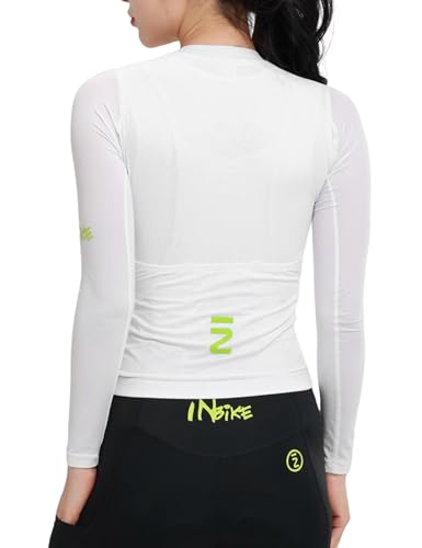 INBIKE Camisa de ciclismo feminina de manga comprida - Camiseta de ciclismo respirável, com zíper re