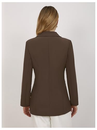 MakeMeChic Women's Lapel Neck Long Sleeve Blazer Suit Single Breasted Loose Fit Coat2