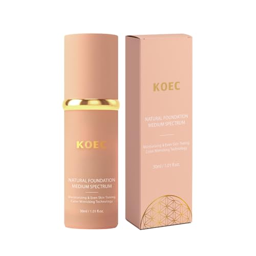 KOEC Natural Foundation Medium Spectrum,4 in 1 Concealer Waterproof & Long-lasting & Lightweight Face Makeup