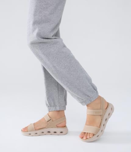 Image of UBFEN Womens Comfortable Walking Sandals with Cushioned Sole | Non-Slip Rocker Bottom, Arch Support, Adjustable Straps, Lightweight Water Sport Platform Summer