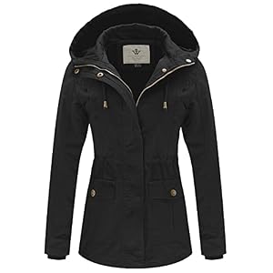 WenVen Women’s Cotton Military Jacket Lightweight Casual Anorak Coat with Hood