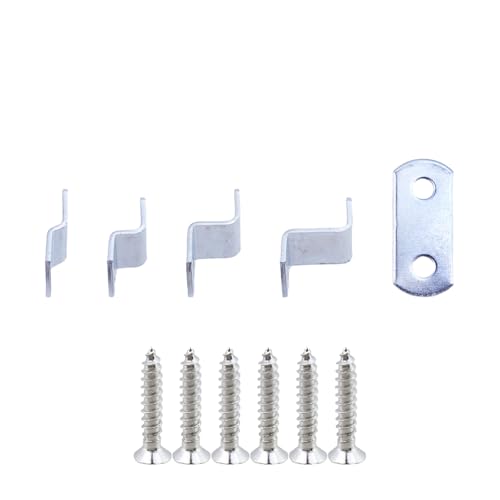 Image of 100 Pieces Offset Canvas Clips Metal Photo Frame Clips Mirror Clamps Heavy Duty Offset Mirror Clips for Picture Framing Painting Blackboard, with Screw (20 pcs Each 0 /0 inch, 1 /8 inch, 1 /4 inch 3 /8 inch 1 /2 inch)