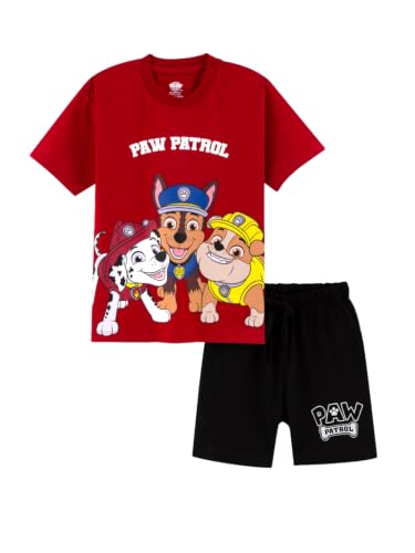 Image of Nap Chief Kids Cotton Paw Patrol Print Co-Ord Set for Boys & Girls | Half Sleeve T-Shirt & Shorts Set | Soft Casual Summer Wear