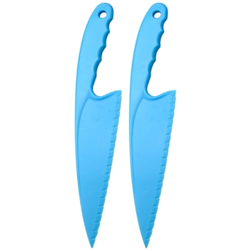 Plastic Serrated Cake Knife Salad Lettuce Knife Bread Pie Pastry Cutter Server Leveller Kitchen Baking Tool (2 Pieces)